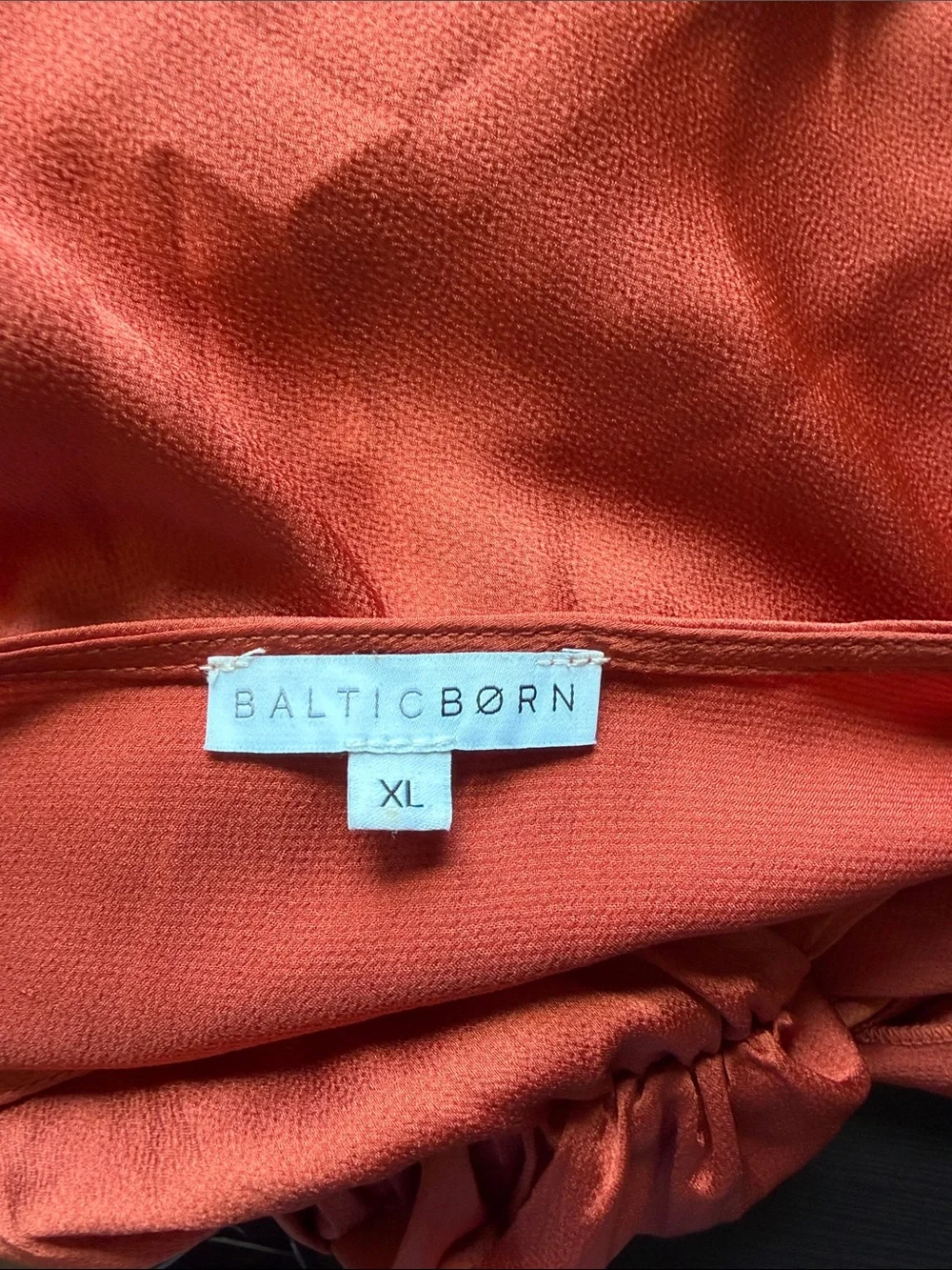 Baltic Born Sicily Satin Maxi Wrap Dress Rust Flutter Sleeve Tie wedding XL - Picture 10 of 14